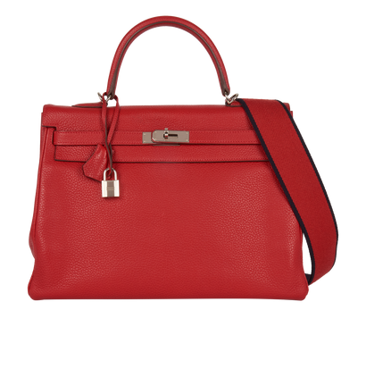 Kelly 35 In Rouge Grenat Togo, front view